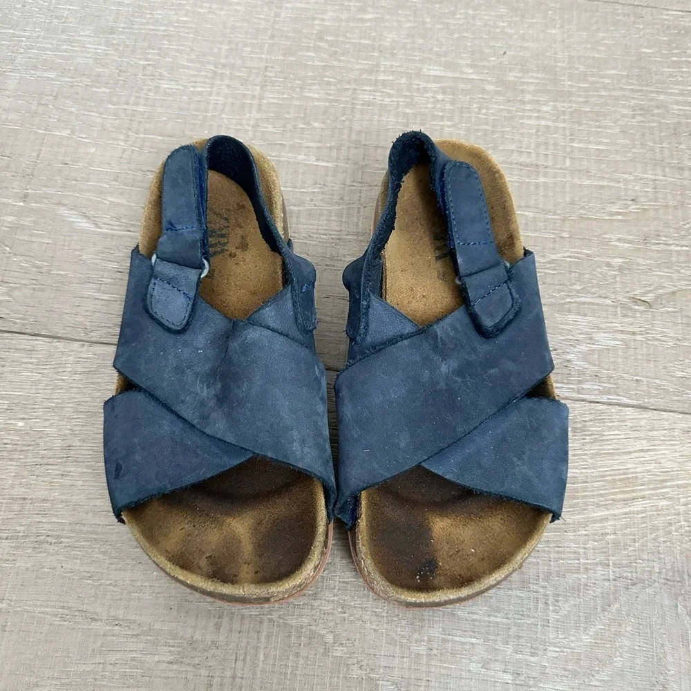 Zara leather Kids Dark Blue Sandals